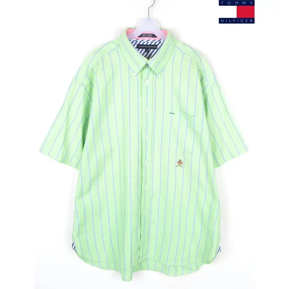 TOMMY HILFIGER/Loose-fitting short-sleeved southern/MenXL/shirt/NB5339