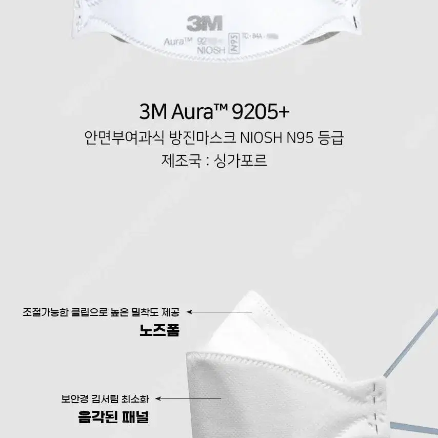 3m 2급 방진마스크 aura 9205+  40장