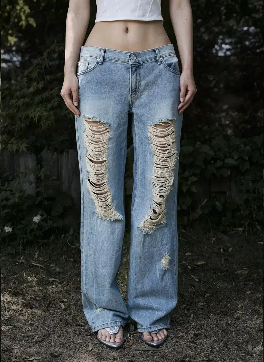 [M]Bohemian Seoul Damaged Wide Denim Pants damage wide
