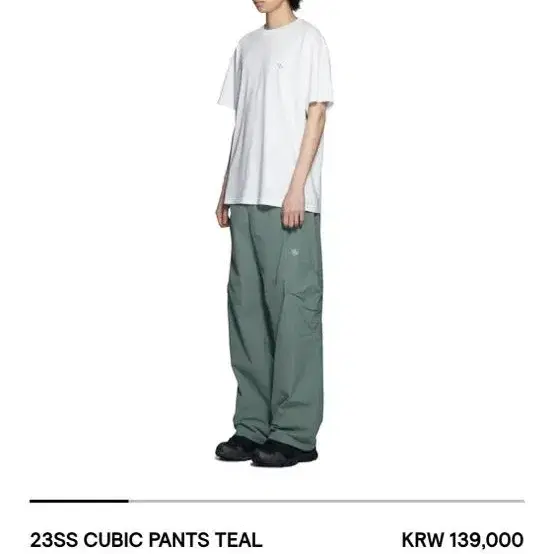 산산기어 23SS CUBIC PANTS TEAL 1size