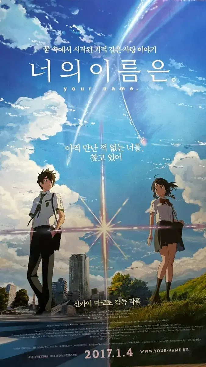 Your name is a movie flyer a4 poster 2017