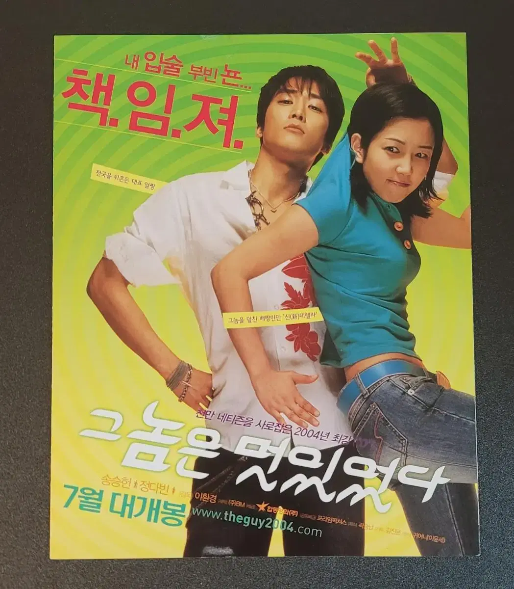 [영화팜플렛] 그놈은 멋있었다 전단지 (2004) 송승헌 정다빈 이기우