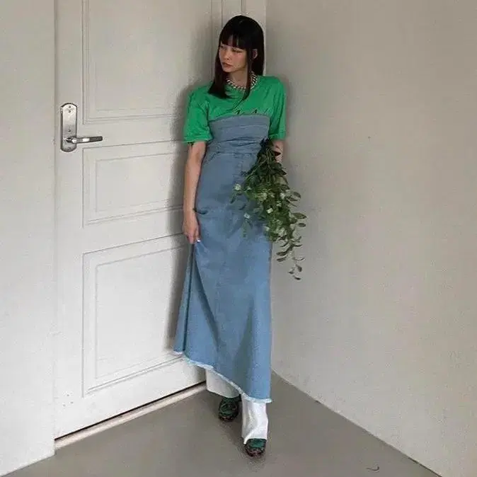 New clothes Hackgoal jeans ONEPIECE Bustier denim long maxi yeoreum 55