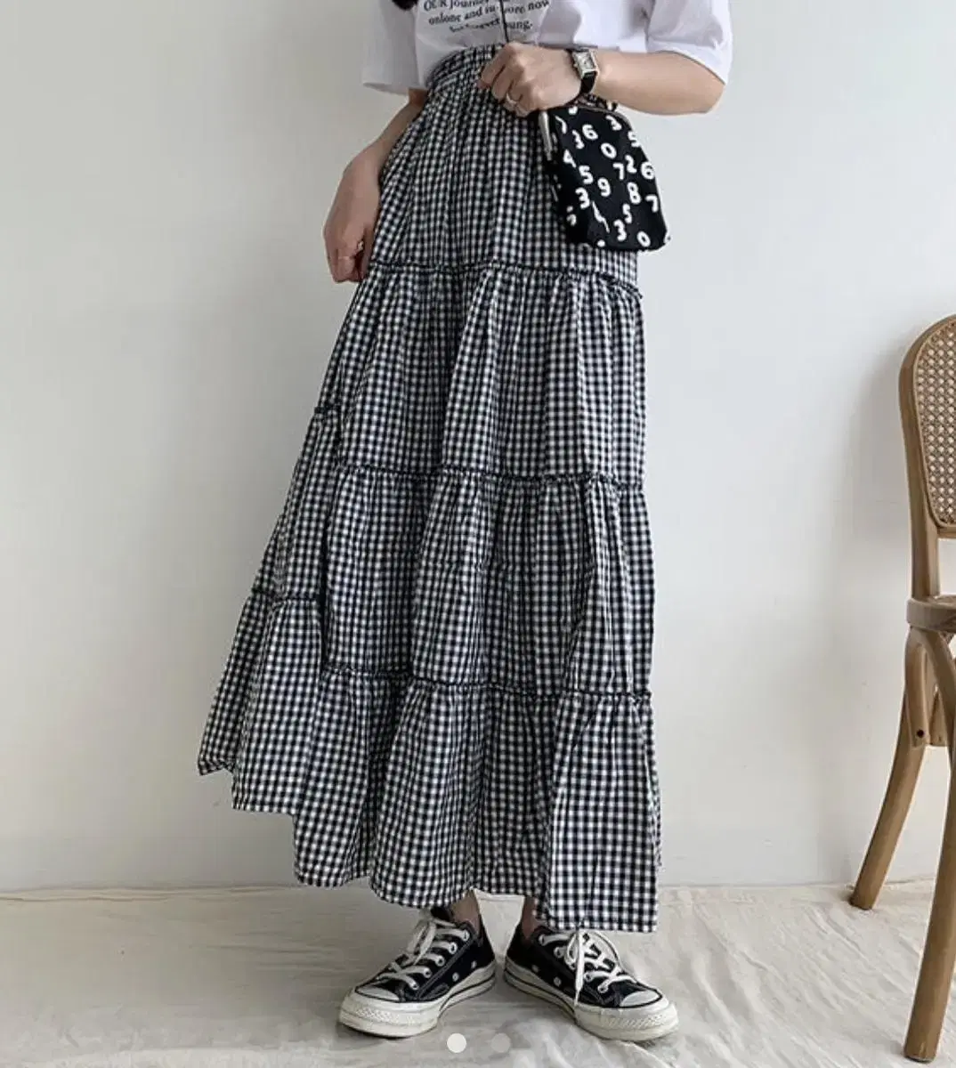 Check Long Skirt New Item