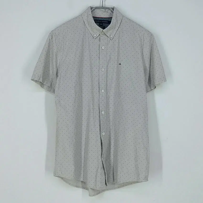 Tommy Hilfiger Men's Zan Pattern New Short Sleeve Shirt GrayM (HU23021)