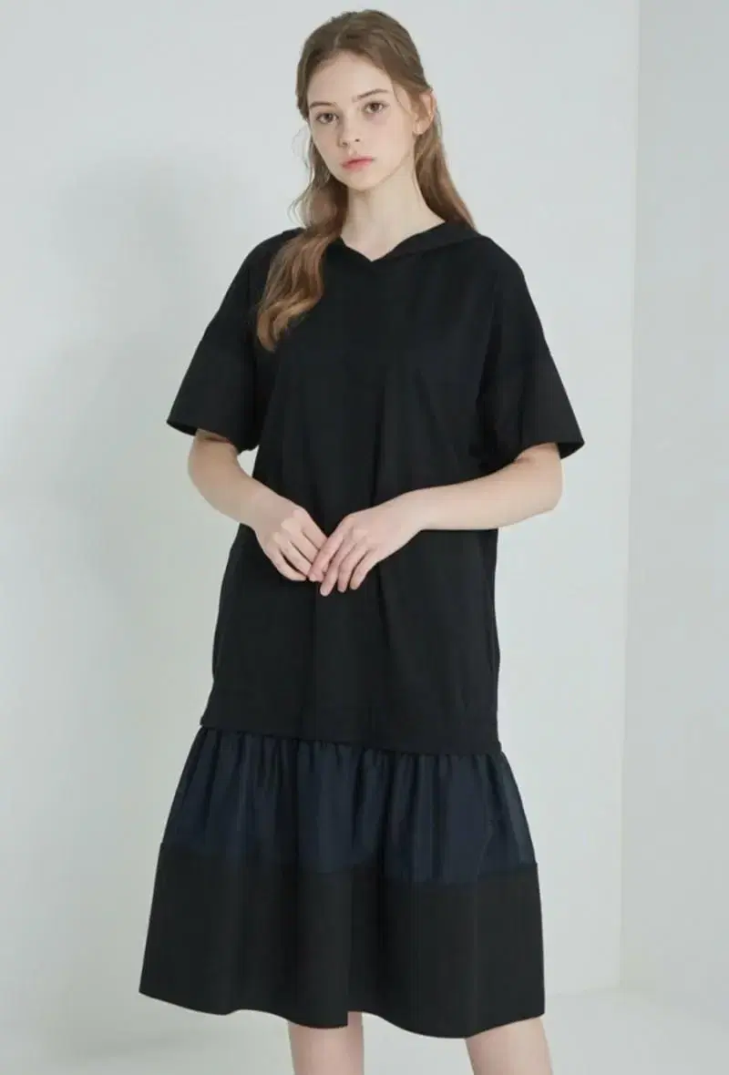 SJSJ Paneled Collar Dress