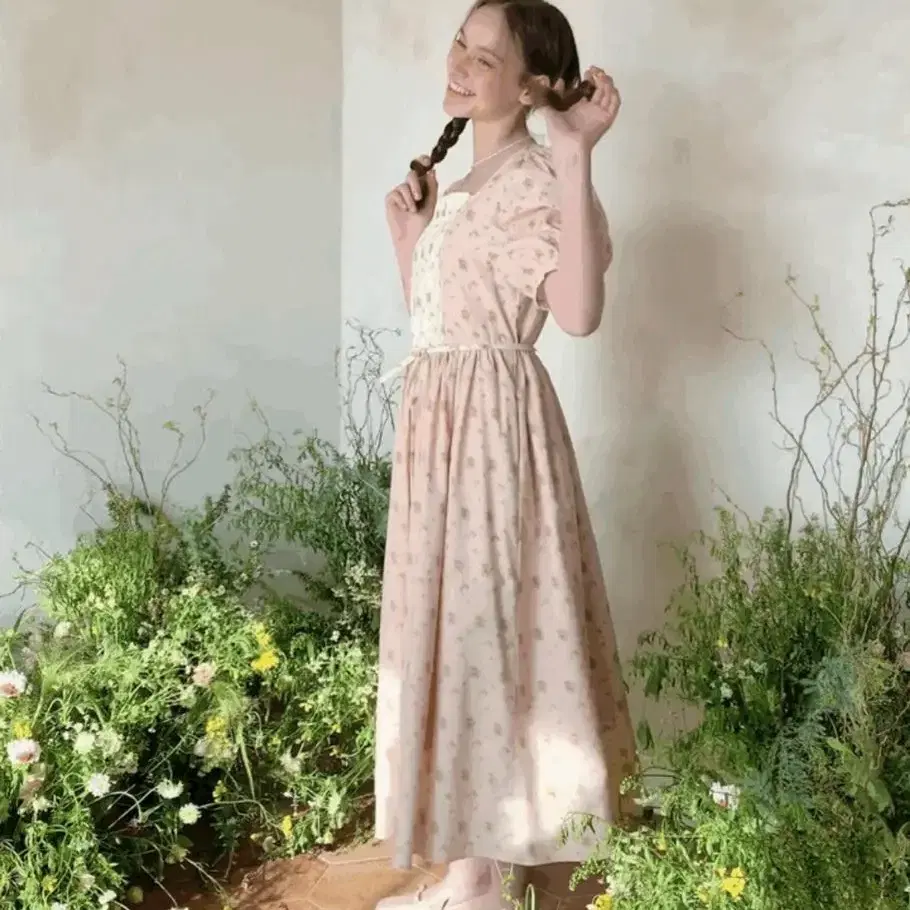 로브네브 cottage dress 핑크 원피스 새상품