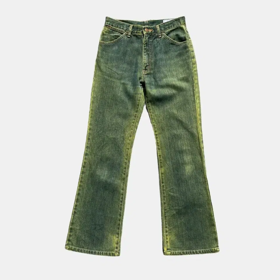 wrangler green denim boot cut pants