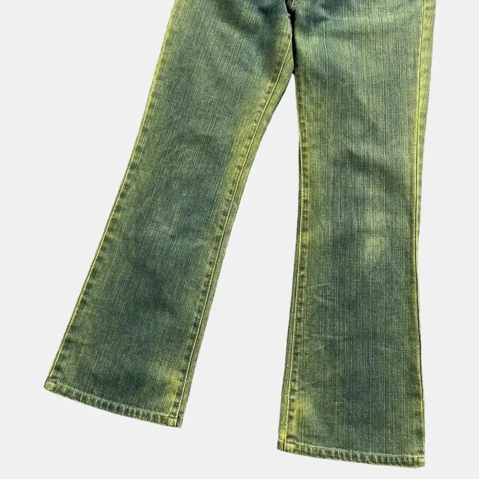 wrangler green denim boot cut pants