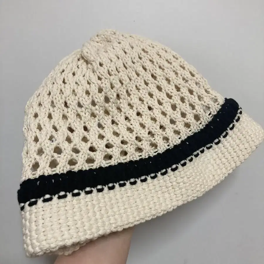 문선 여름 니트 비니 Honeycomb knit Hat Cream