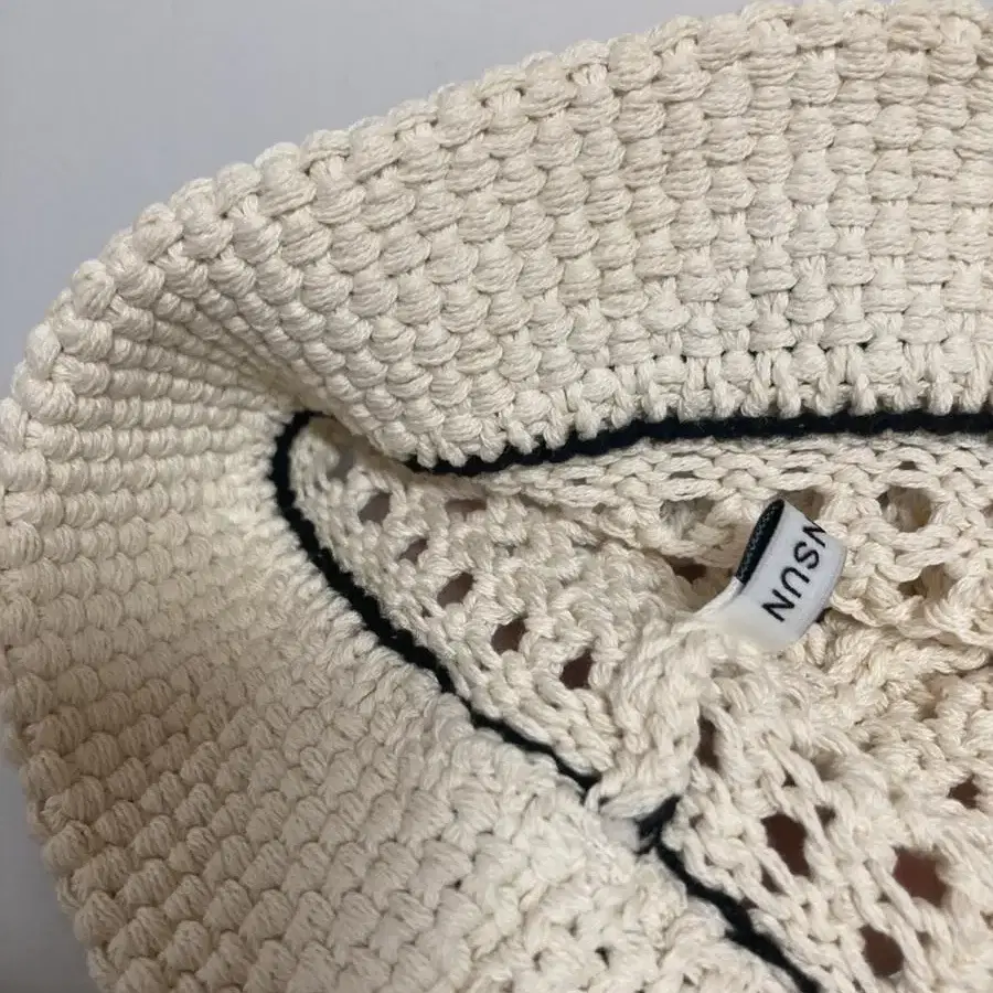 문선 여름 니트 비니 Honeycomb knit Hat Cream