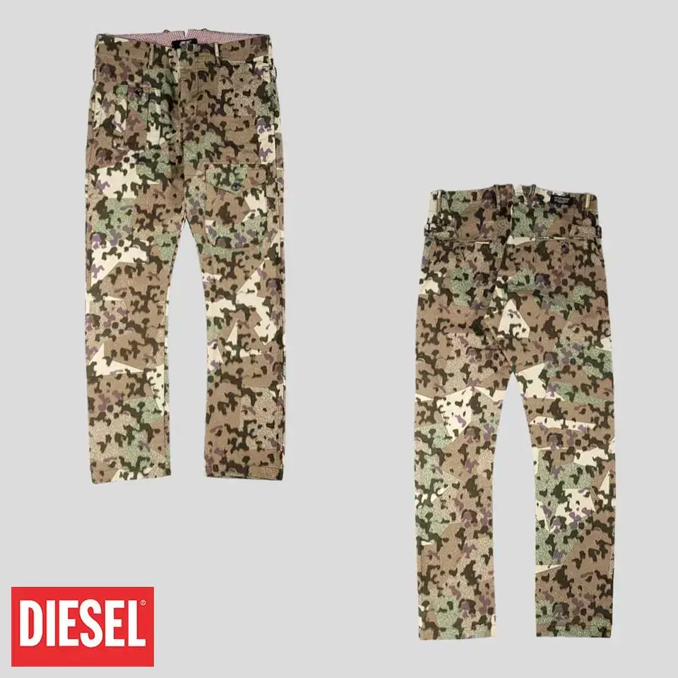 55DSL by DIESEL Diesel Brown Green Camo Sidecinch Straight