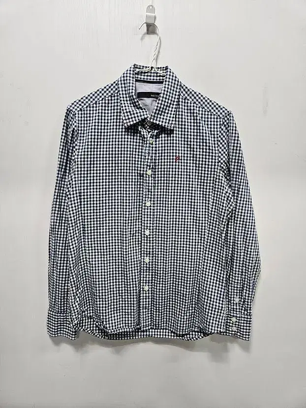 Series Slim Fit Navy Check Long Sleeve Shirt Unisex 95 / 332150