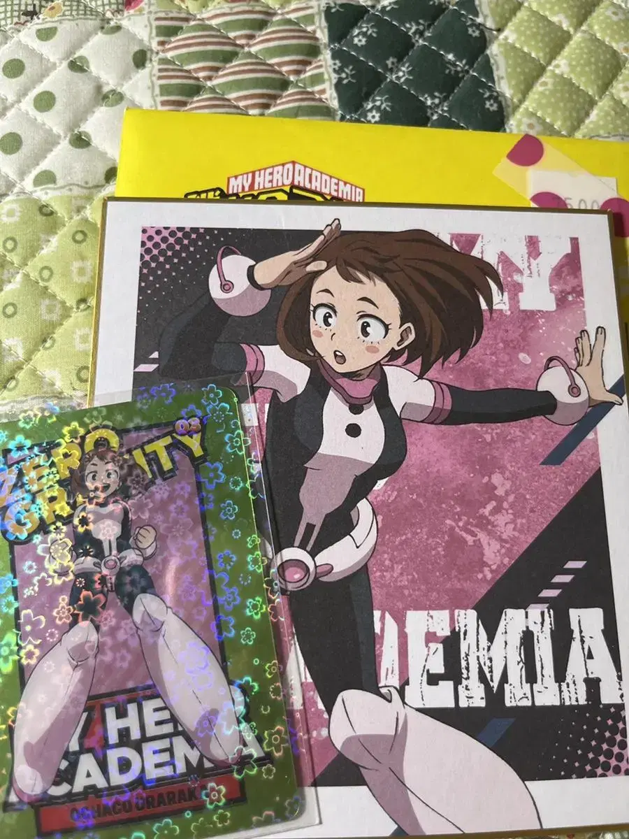 Hiroaka Uraraka Ochako colored paper metal kards for sale