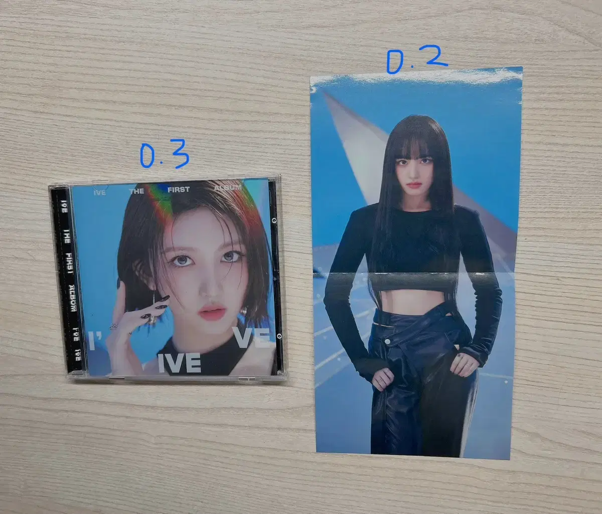 Ive gaeul albums/release posters/Ive ahn yujin photocards/papa johns photocards