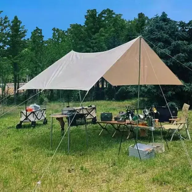 실버펄코팅 방수 천막 그늘막 캠핑 차박 차광막 대형  타프3x5m