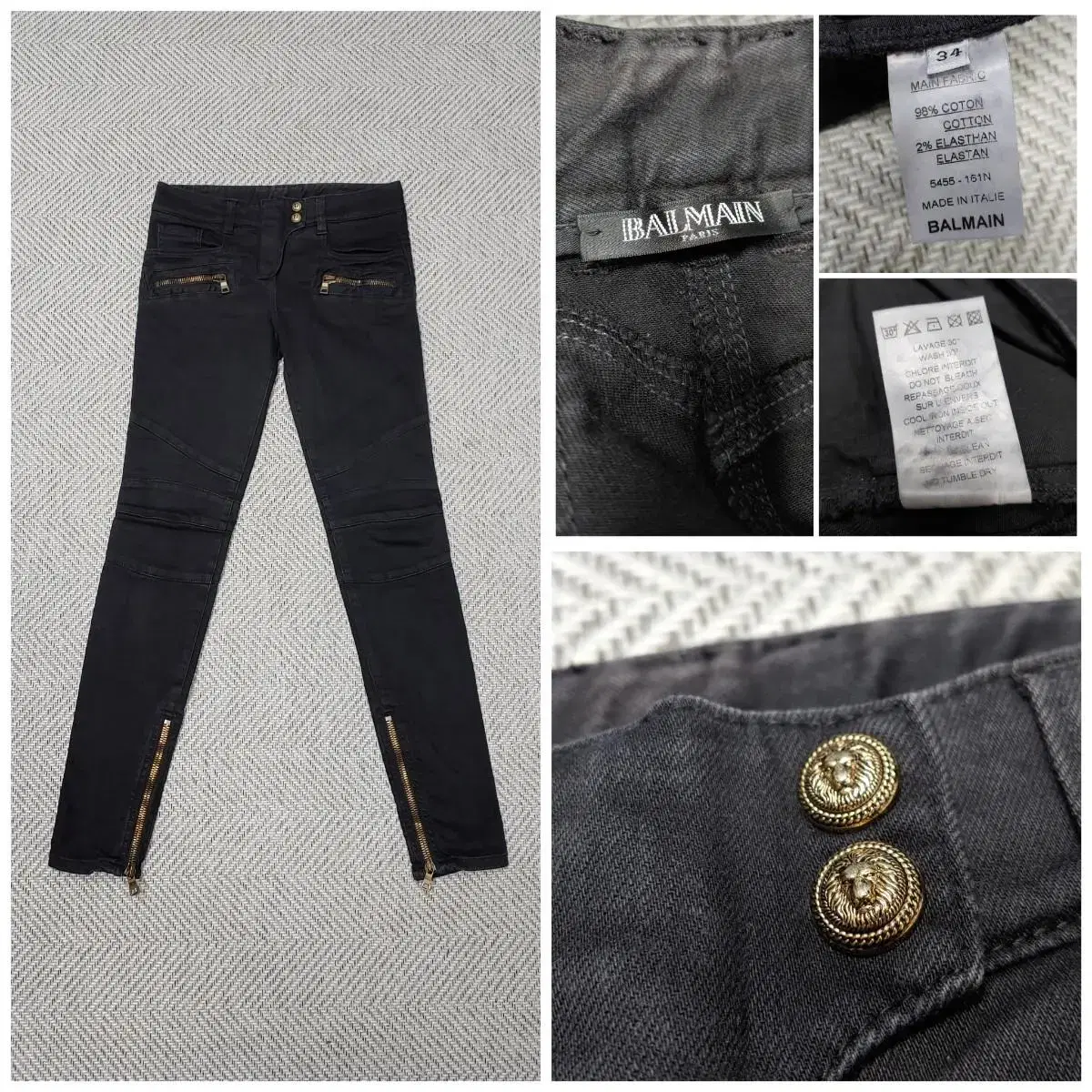 (Genuine) Balmain Women's Biker Denim Pants / BALMAIN / (26)