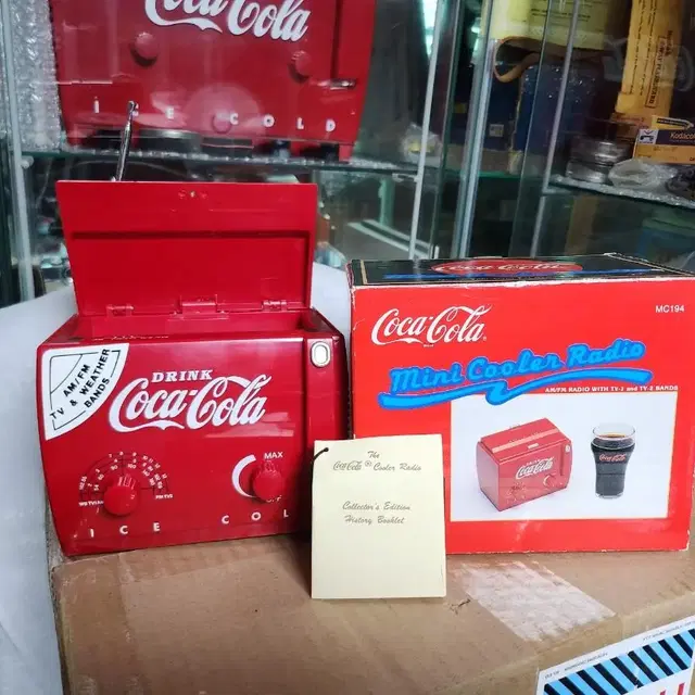 빈티지/앤틱 1991 코카콜라 미니쿨러 라디오 Coca-Cola