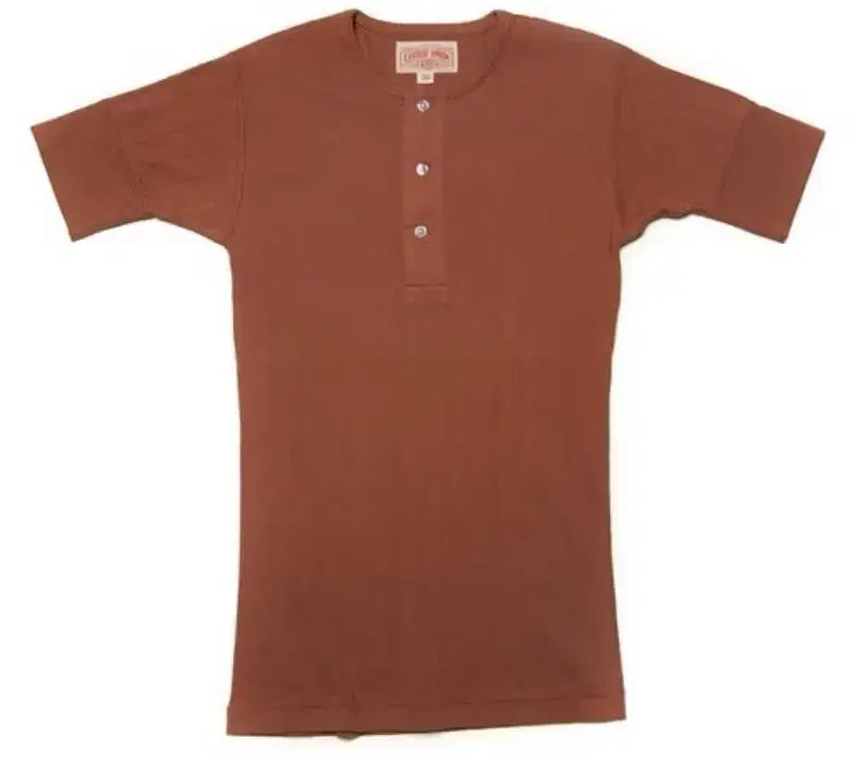 Classic open henry neck short sleeve t-shirt M