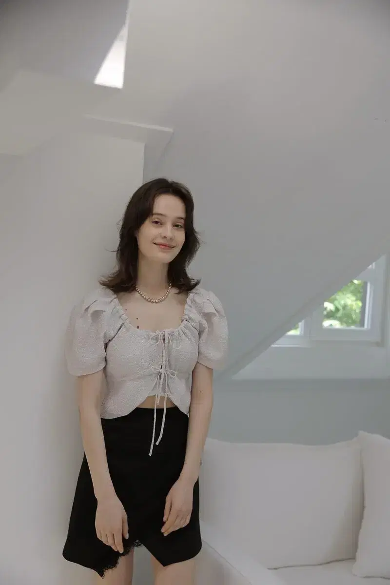 Soft Seoul Bubble Blouse Silver