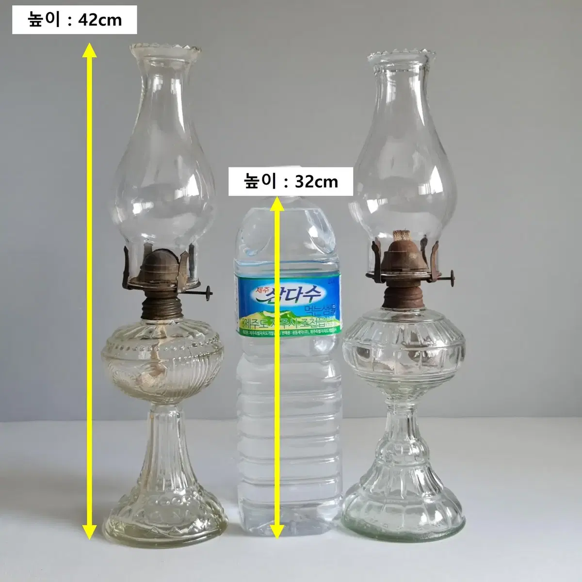 포르투갈 빈티지 오일 램프 대형 42cm 유리 램프 빈티지 램프 호롱불