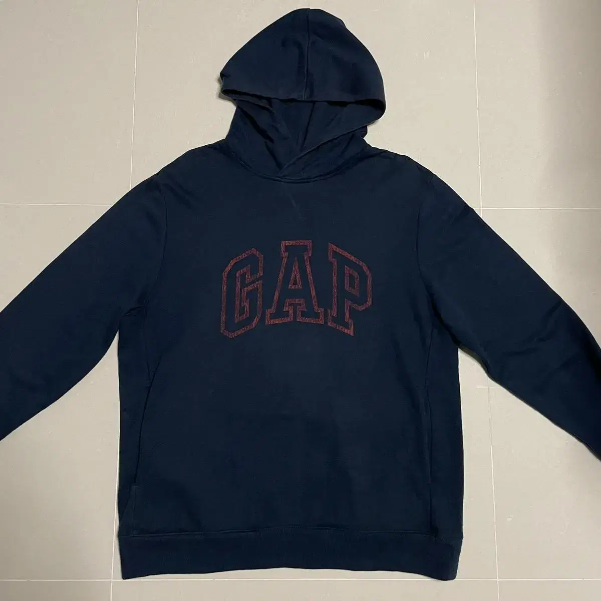 정품 GAP 갭 빅로고 네이비 후드티