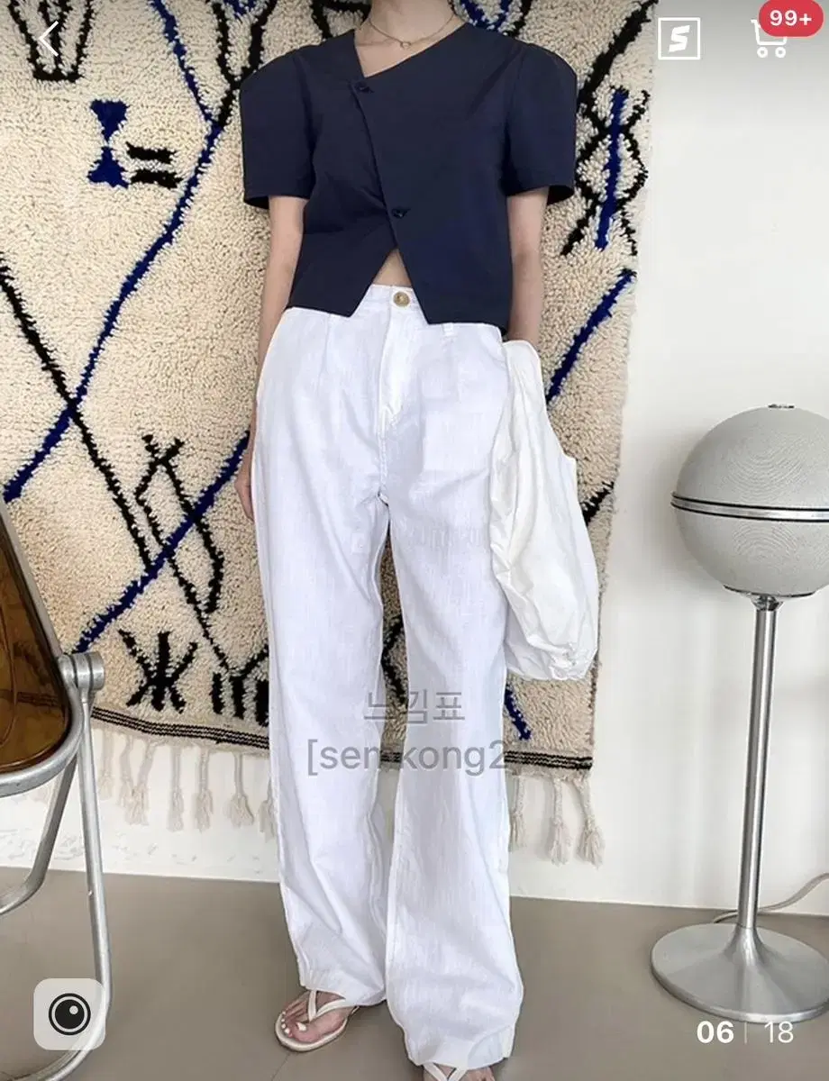 New in stock S,m size yeoreum wide linen slacks denim jeans