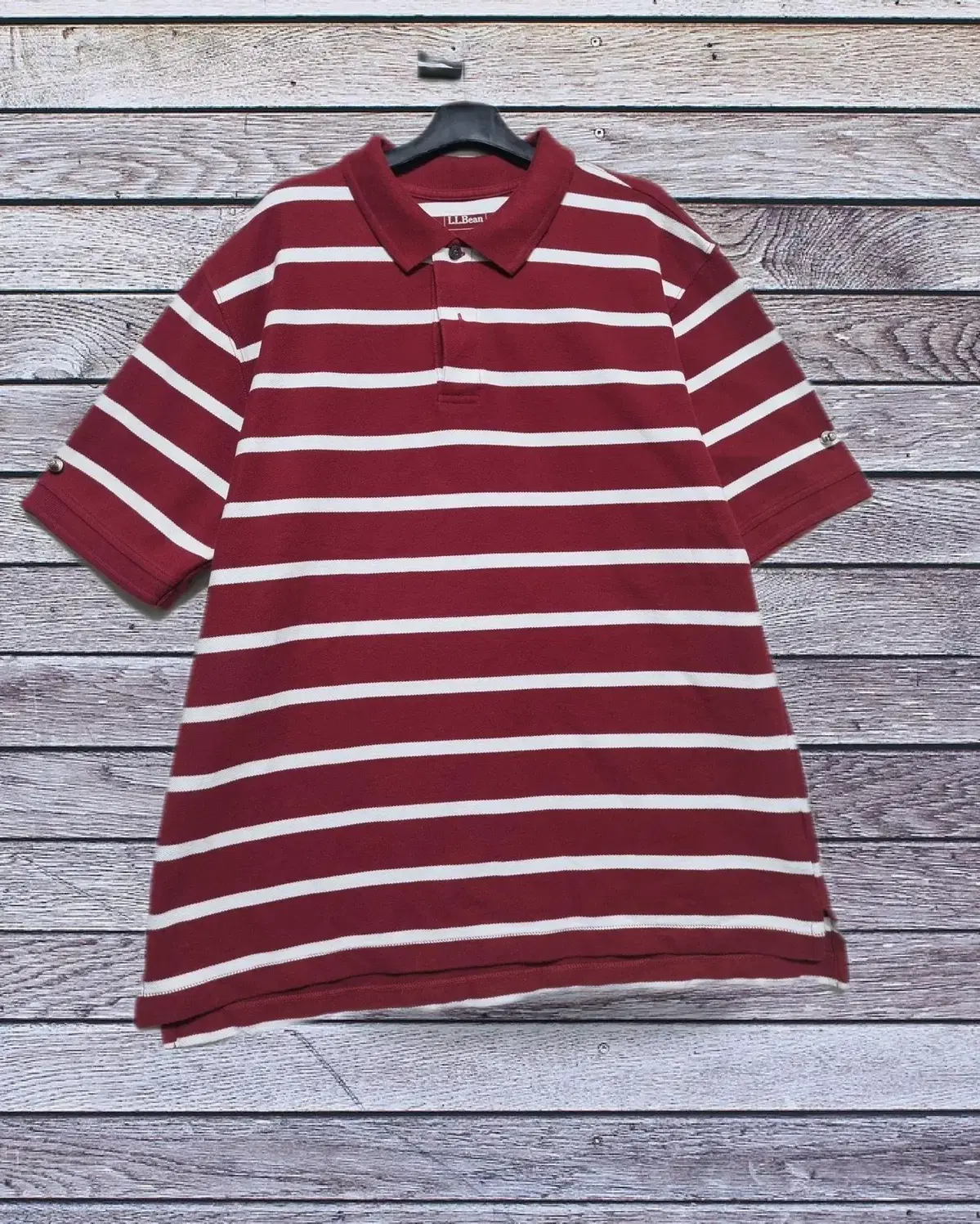 XL) L.L.Bean L Elvin Stripe kara PK Tee