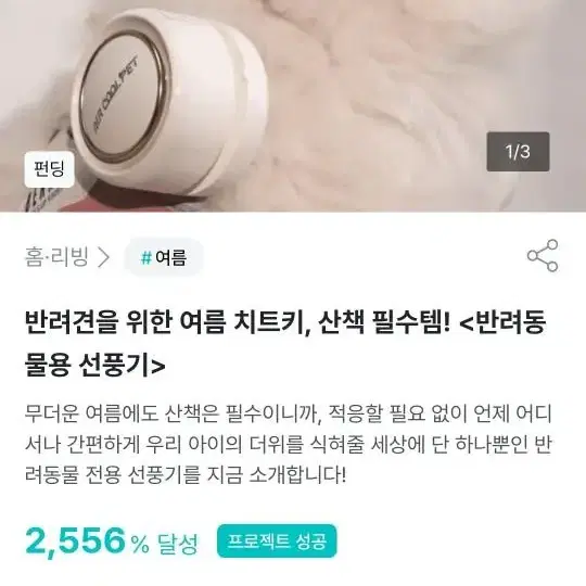 반려동물 산책용 선풍기