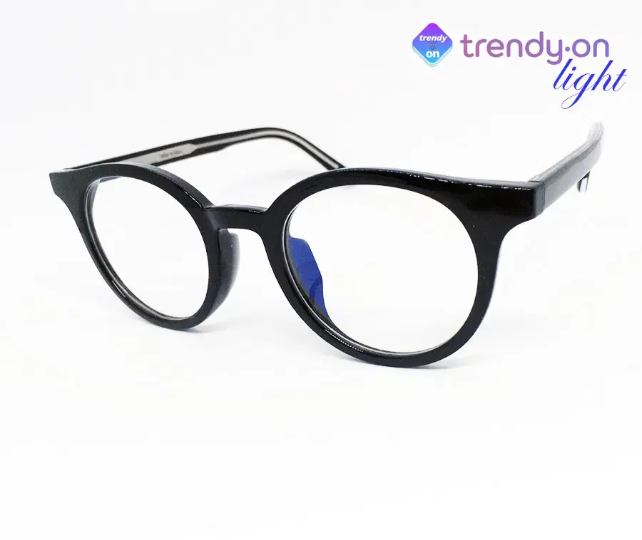 High quality black horn rim round fashion eyeglasses frame 8OIO new in box, trendy light