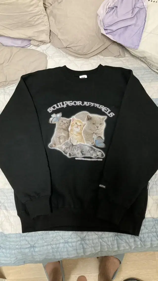 (새상품)스컬프터 고양이 Kitten Boxy Sweatshirt