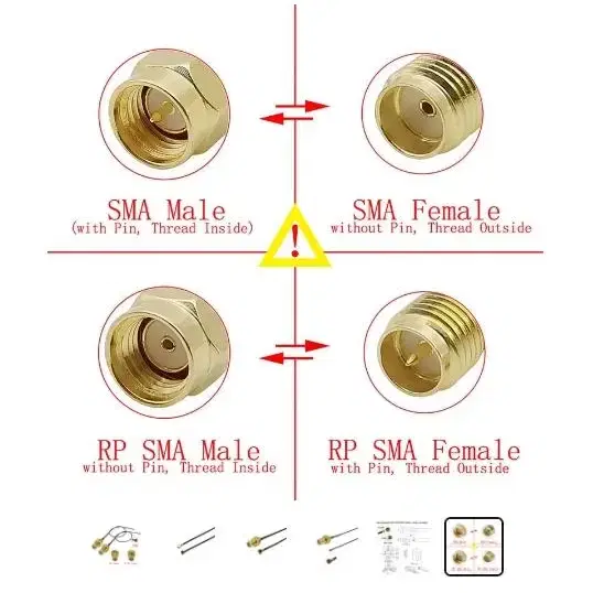 듀얼밴드 6dbi WIFI 안테나 RP-SMA(암) 타입 2개 (신품)