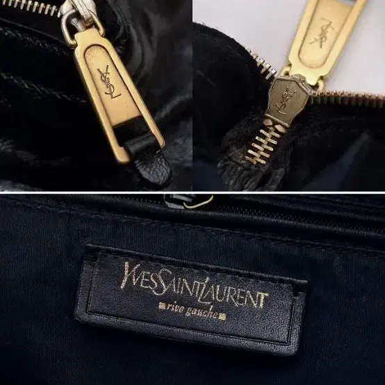 생로랑 (YSL) 다운타운 블랙 페이턴트레더 토트백