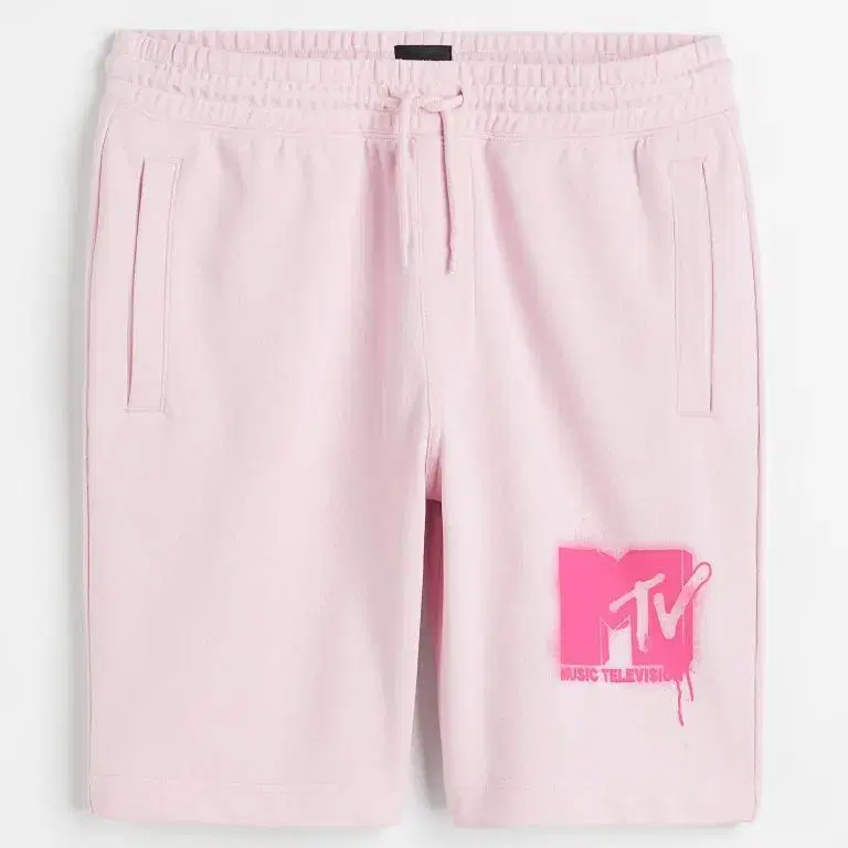 남성 반바지 H&M 레귤러핏 MTV 핑크 반바지 쇼츠 M사이즈 미개봉