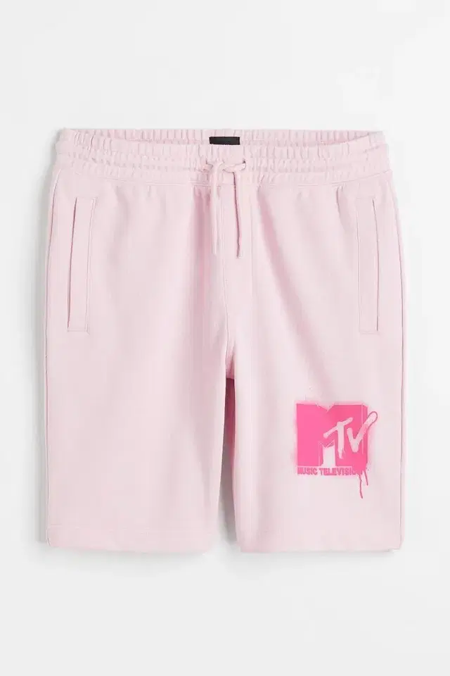 남성 반바지 H&M 레귤러핏 MTV 핑크 반바지 쇼츠 M사이즈 미개봉