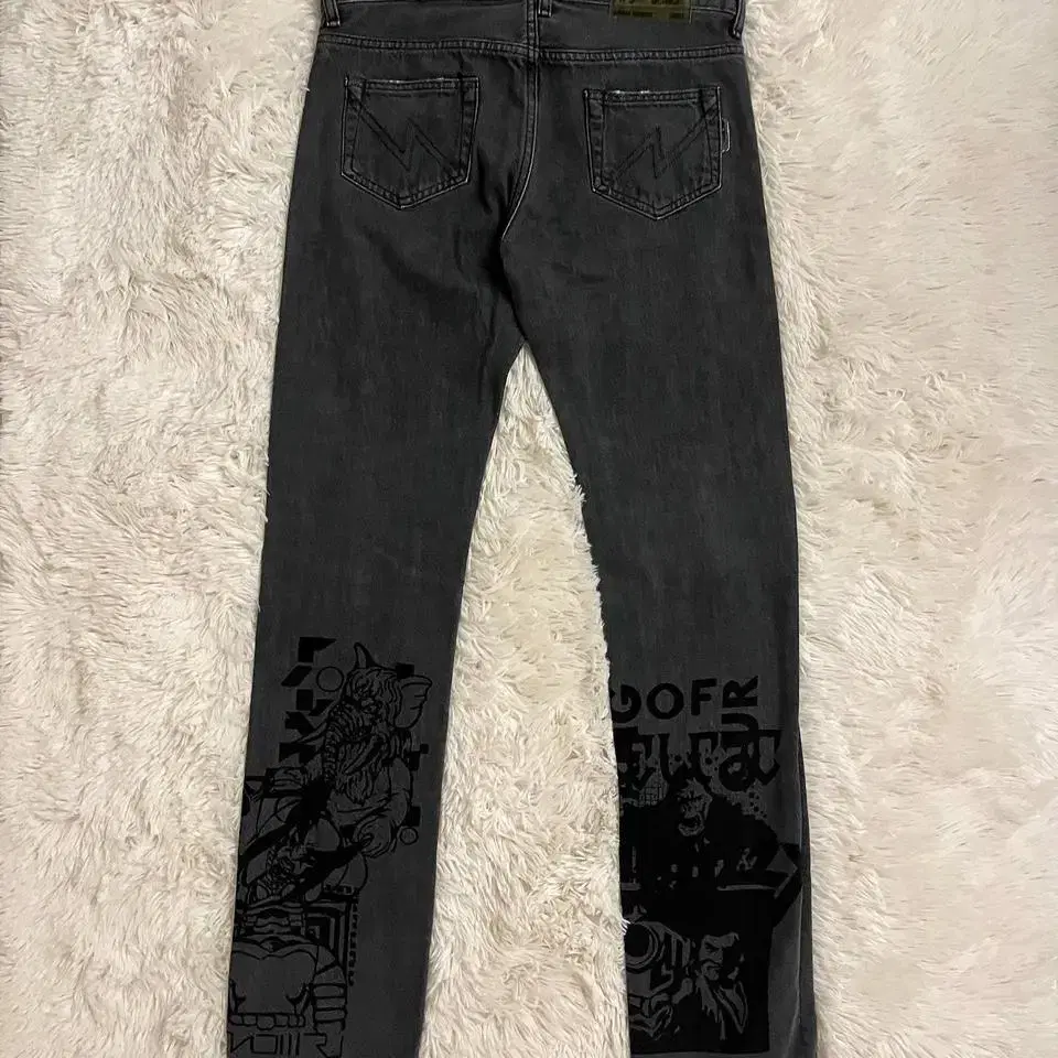 neighborhood graphic denim pants