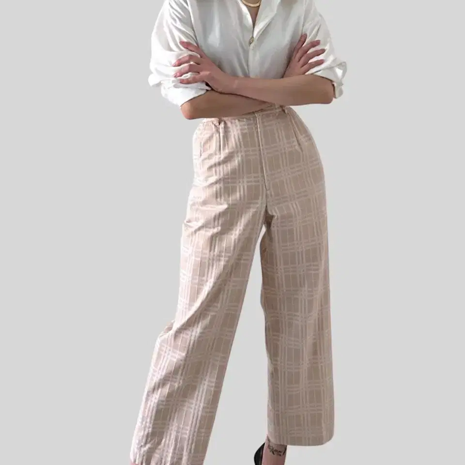 (BURBERRY)beige nova check pants