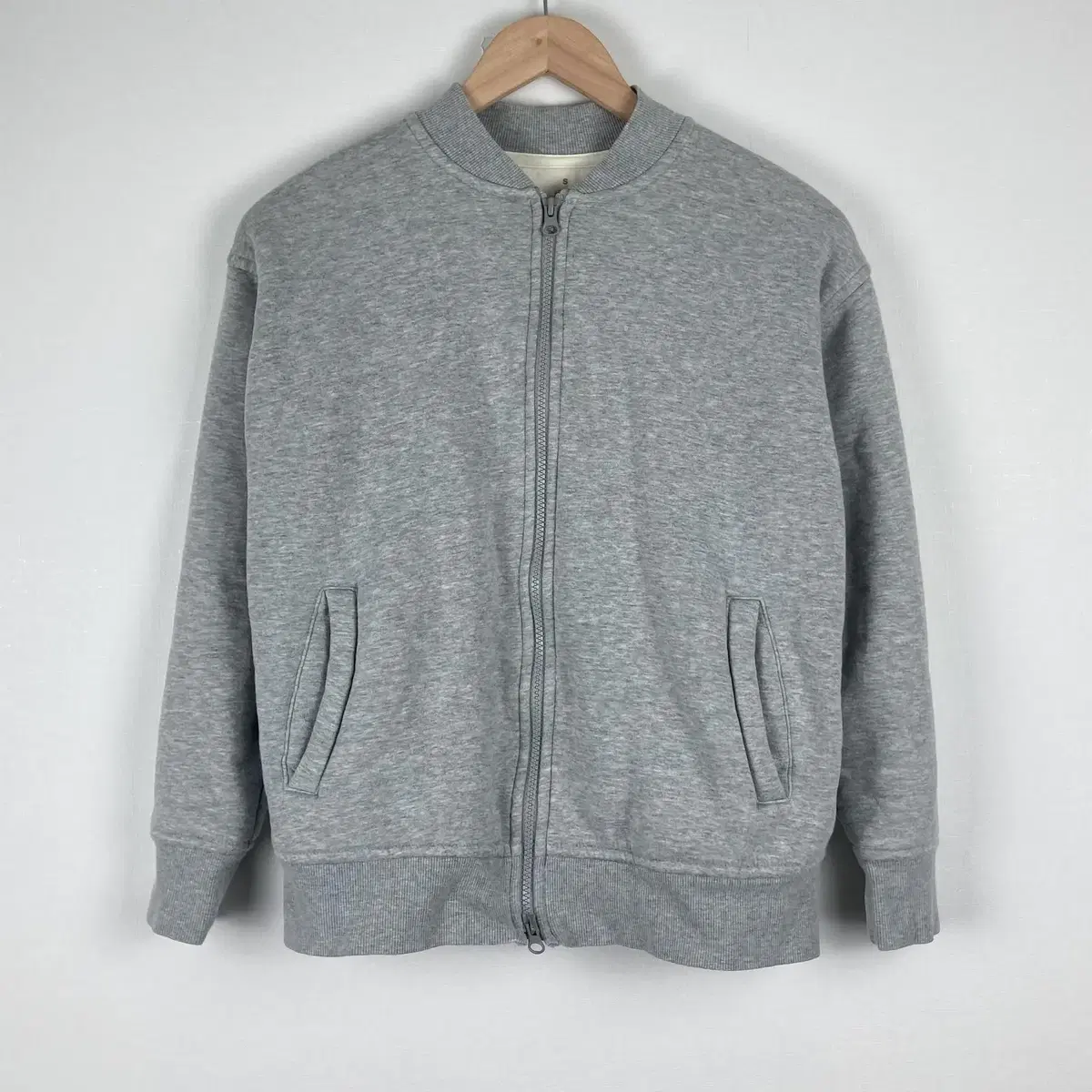 MUJI Gray Fleece Zip-up Vintage Relief A351