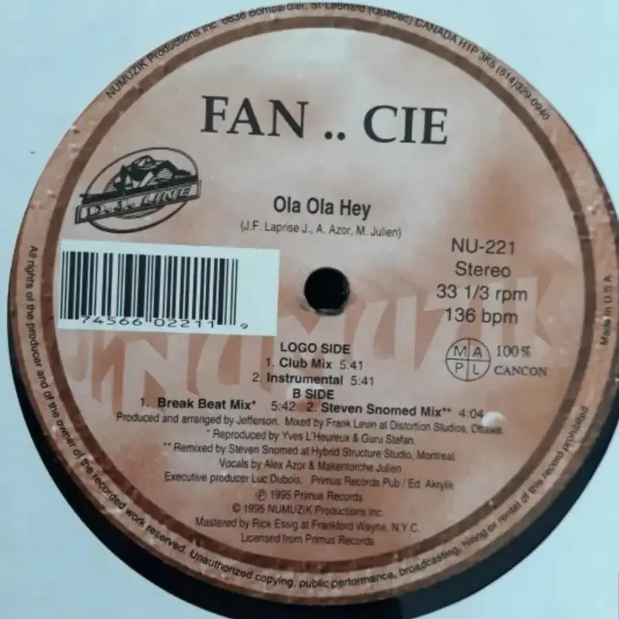 유로하우스 Fan .. Cie 미국 12인치싱글 바이닐 vinyl