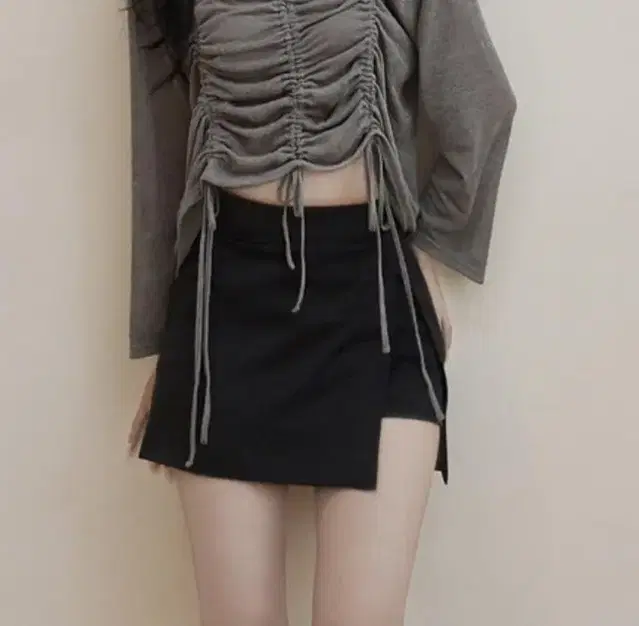 스틸러스 리본랩스커트팬츠 블랙 ribbon wrap skirt 라뇨