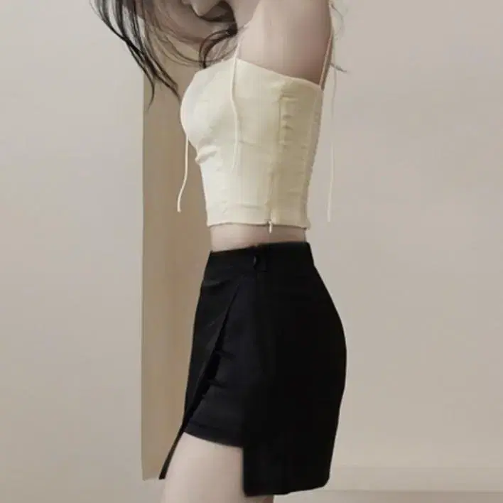 스틸러스 리본랩스커트팬츠 블랙 ribbon wrap skirt 라뇨