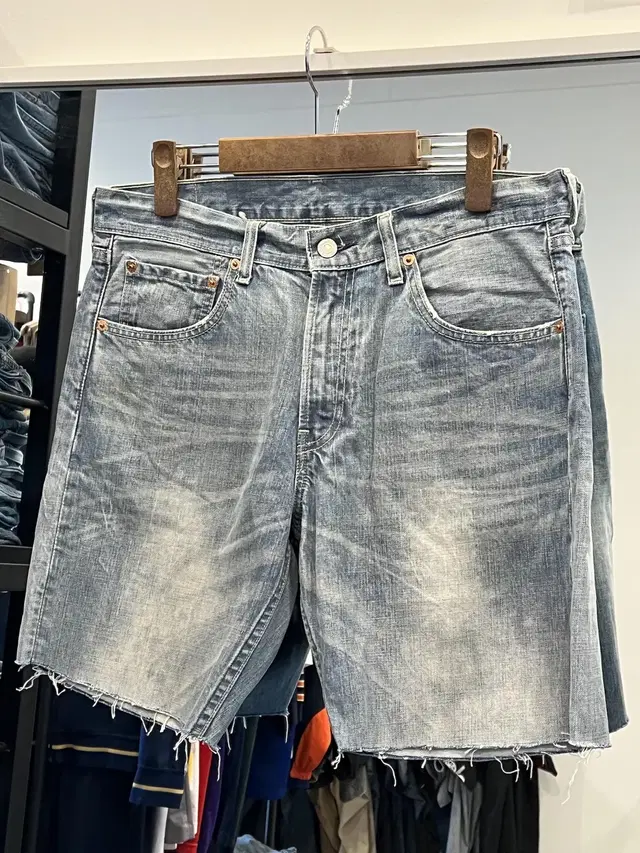 Levis 리바이스 503 컷팅 데님 쇼츠 팬츠 (33inch)