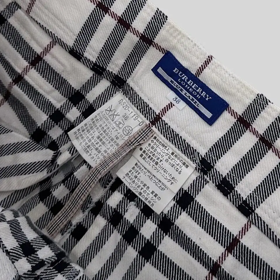 (BURBERRY)white nova checker pants