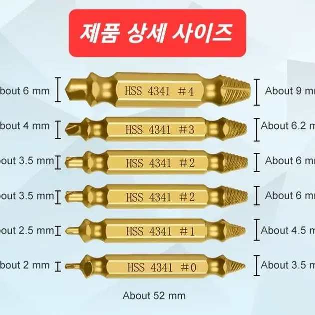 뭉개진 나사 볼트 추출 꺼내는 적출 특수 공구 풀세트 전문가용