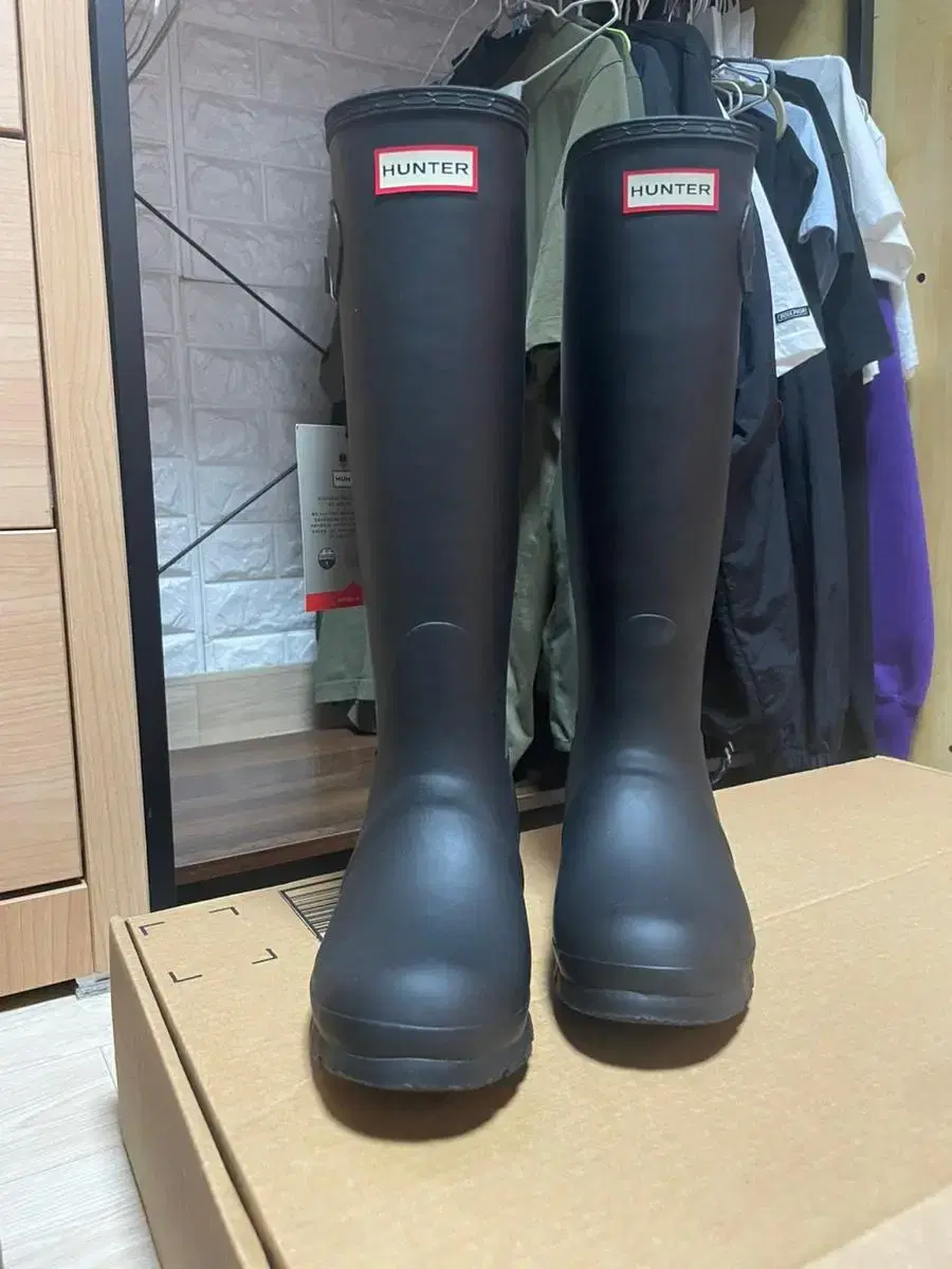 HUNTER hunter Tall Rain Boots Insulated Brushed Black