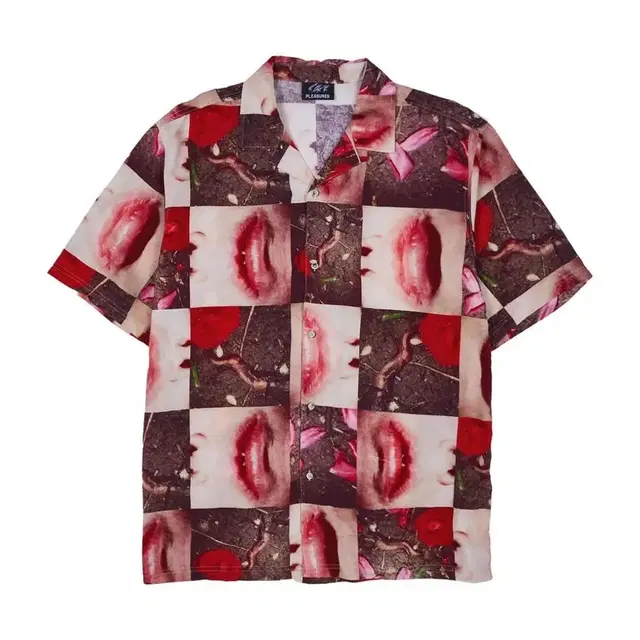 Pleasures 플레져스 wormy lips button shirt