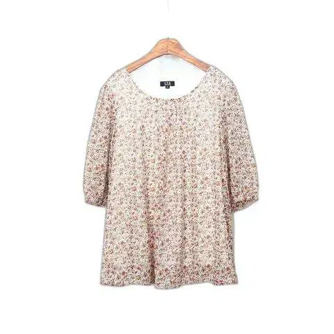 CPA 7-Part Sleeve Flower Pattern Blouse (3L)