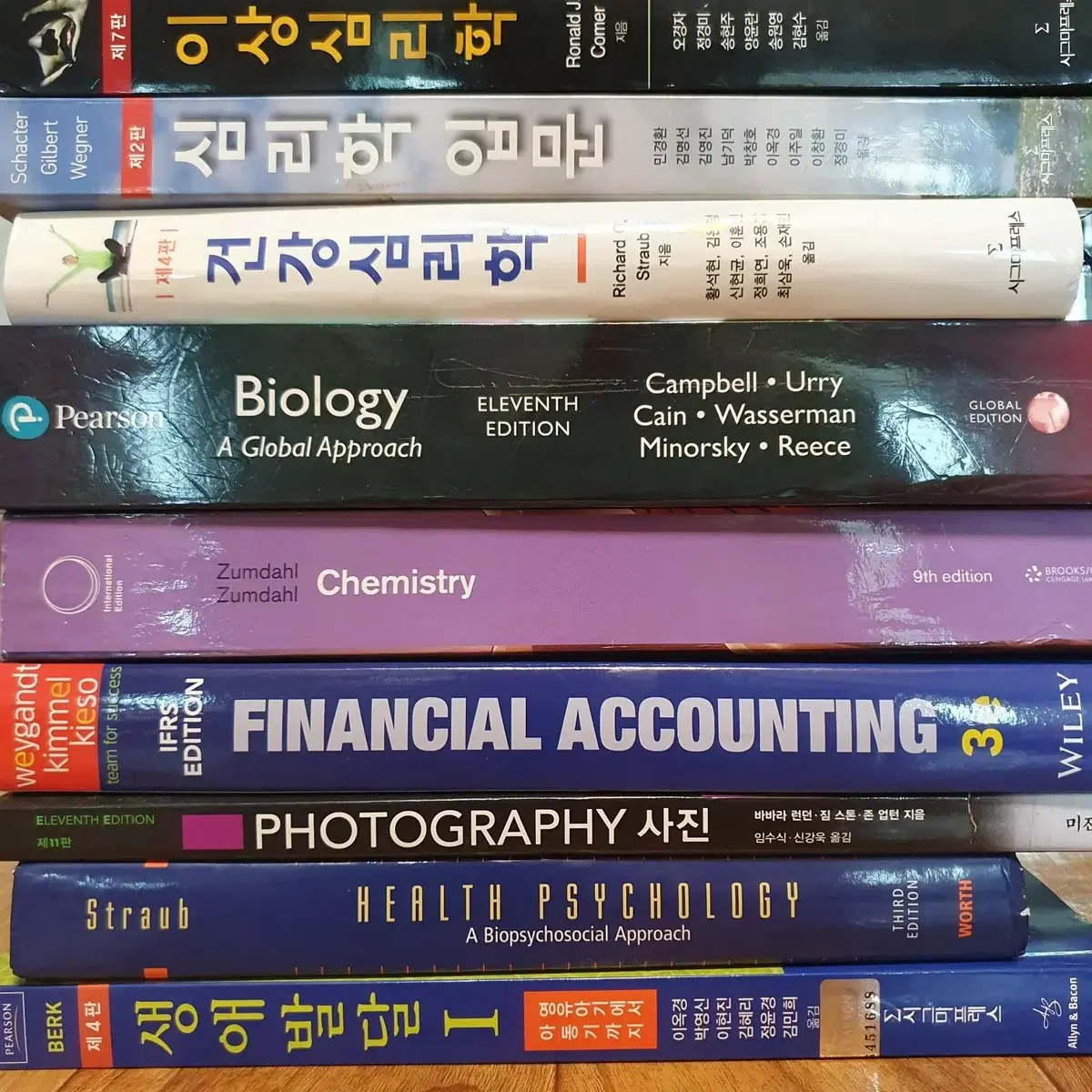 Major books (psychology, chemistry, biology) / Liberal arts books (photography, economics) sell.