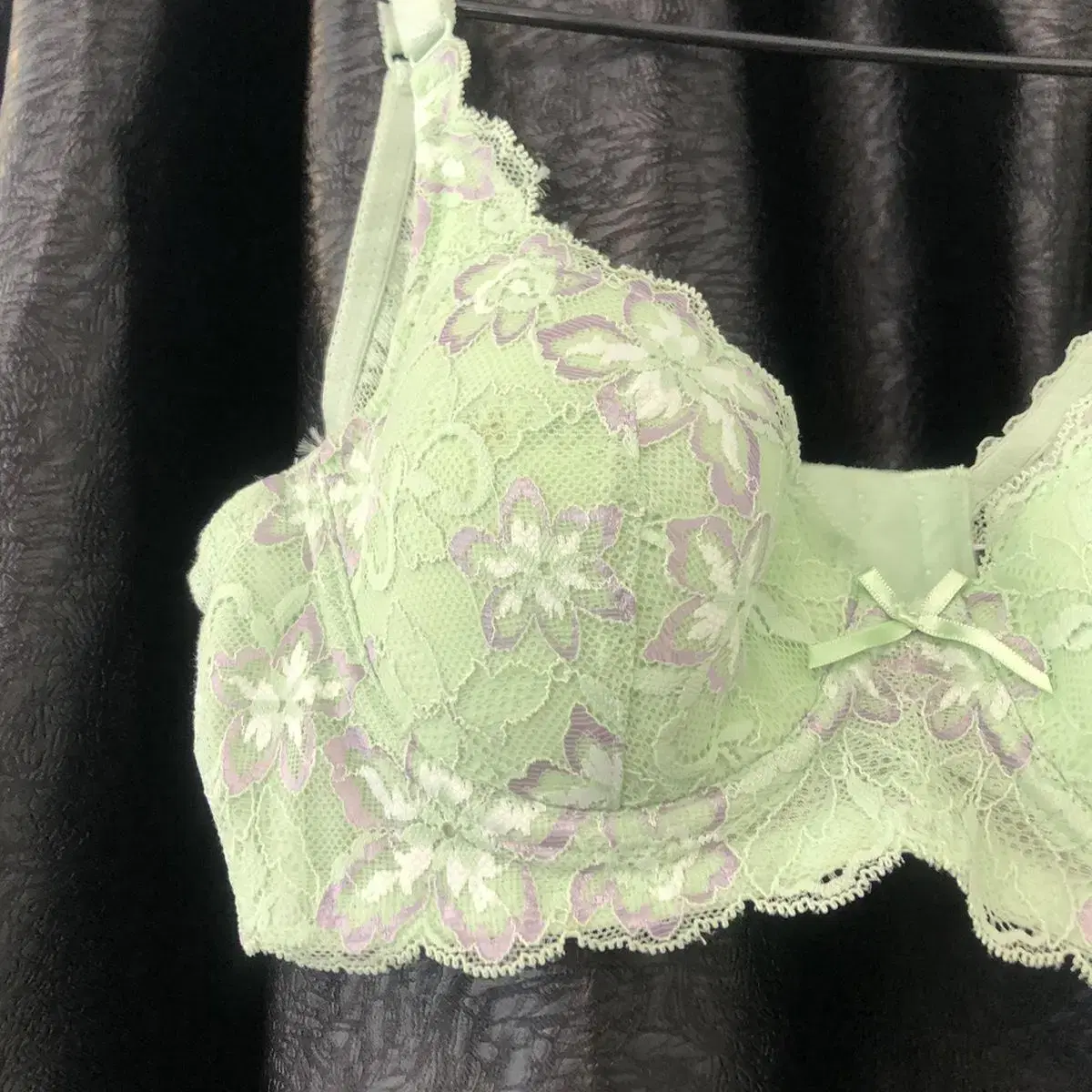 Vintage Ashidamiwa green lace bra top