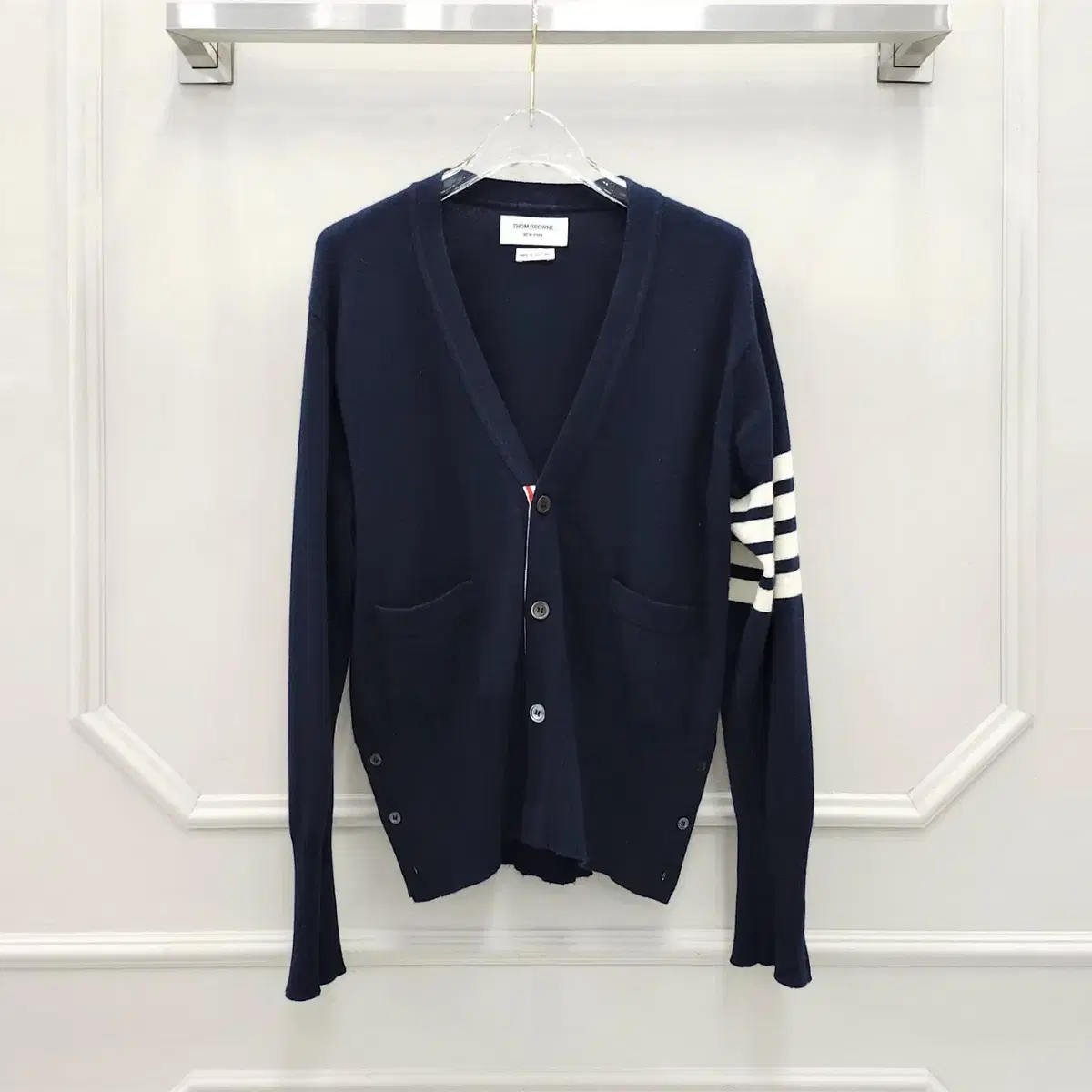 2 / Thom Browne Cashmere Navy Diagonal Cardigan